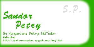 sandor petry business card